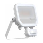 Ledvance Proyector LED Aluminium Blanco 17W 2200lm 100D - 830 Luz Cálida | IP65 - Sensor De Movimiento Y Luz - Simétrico