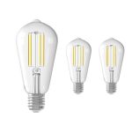 Multipack 3x Calex Smart Tuya Wifi E27 Edison con Filamento 7W 806lm - 818-830 Ajustable Blanco | Regulable - Reemplazo 60W