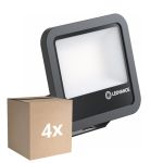 Multipack 4x Ledvance Proyector LED Aluminium Negro 69W 9150lm 100D - 830 Luz Cálida | IP66 - Simétrico