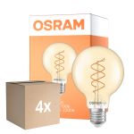 Multipack 4x Osram Vintage 1906 LED E27 Globe Con Filamento Twist Oro 8W 806lm - 922 Luz Muy Cálida | Mejor Reproducción De Color - Regulable - Reemplazo 60W