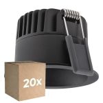 Multipack 20x Ledvance Foco LED Oscurolight Aluminium Negro 8W 680lm 36D - 930 Luz Cálida | Recorte 68mm - IP44 - Mejor reproducción de color - Regulable