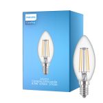 Philips Corepro LED Vela E14 con Filamento Clara 4.3W 470lm - 827 Luz muy Cálida | Reemplazo 40W