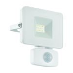 Eglo Luz De Pared Faedo 3 Aluminium Blanco 10W 1000lm - 850 Blanco Frio | IP44 - Sensor De Movimiento