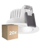 Multipack 20x Ledvance Foco LED Adjust Aluminium Blanco 8W 640lm 36D - 927 Luz muy Cálida | Recorte 68mm - IP20 - Mejor reproducción de color - Regulable