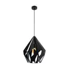 Eglo Colgante De Luz Carlton 5 Acero Negro | IP20 - Apta para 1x E27 