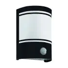 Eglo Luz De Pared Cerno Acero Negro | IP44 - Apta para 1x E27 - Sensor De Movimiento